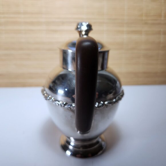 Marlboro Plate Silverplat Creamer E.P. Copper Small Pitcher Wood Handle Lidded - Picture 8 of 10